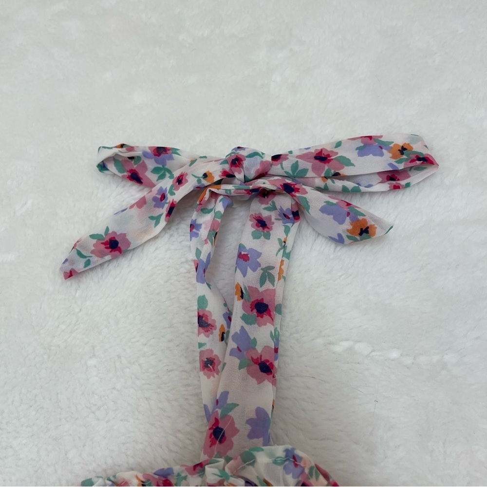 Japna Multicolor Floral women’s Dress with Bow Straps - Picture 3 of 5